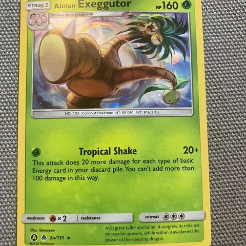 Alolan Exeggutor 2a/131 Holo Pokemon kort