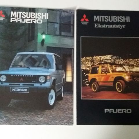 MITSUBISHI PAJERO -brosjyrer selges sammen (2stk)