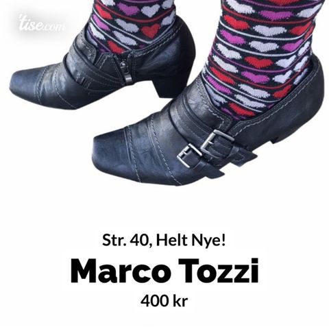 Skoletter med hæl fra Marco Tozzi. Str 40. Helt nye!