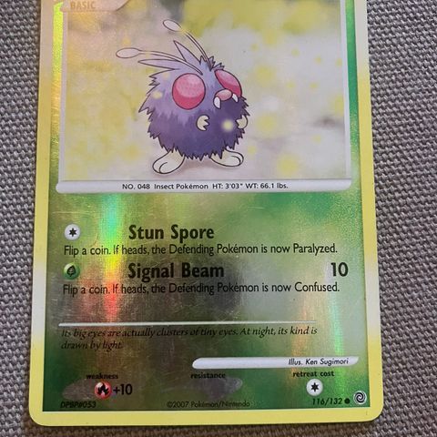 Venonat Reverse holo 116/122 Pokemon kort