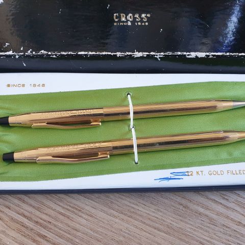 Cross penn og blyant. 12 kt gullbelagt