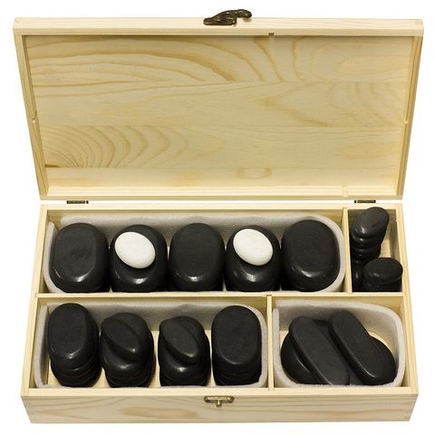 45 Pieces Hot Stone Massage Kit With Box (Ny pris 1688kr)