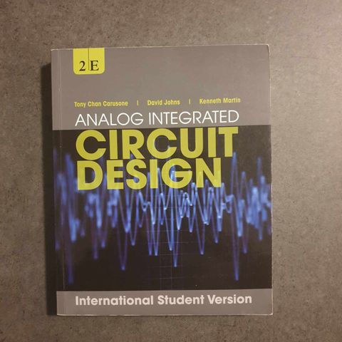 Analog Integrated Circuit Design