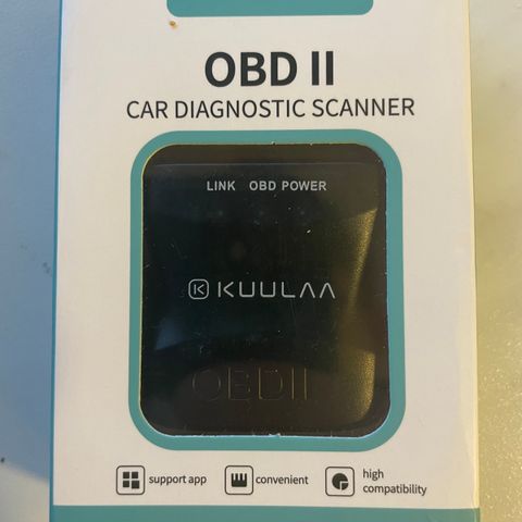 OBD-2-adapter for bildiagnostikk med Bluetooth.