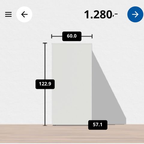 Ikea skap, Platsa stamme, Fonnes front 60x55x120