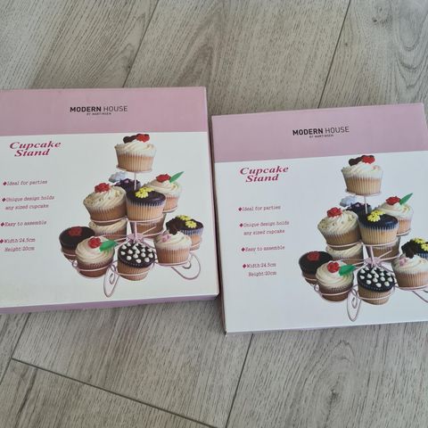 2 stk rosa cupcake stativ