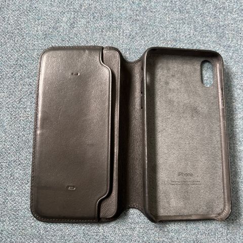 Originalt Apple iPhone X Leather Folio Flip Deksel black