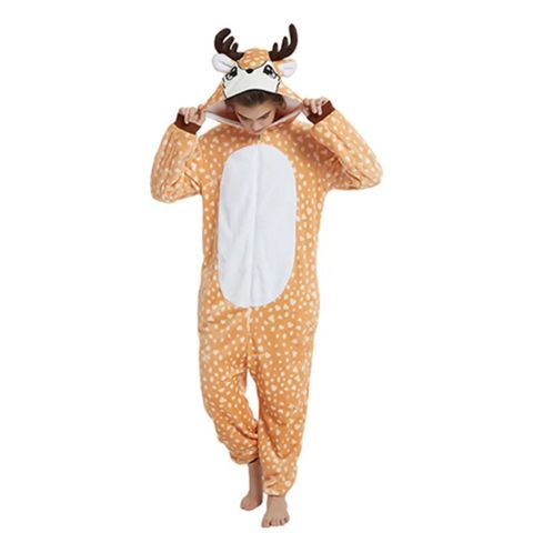 Kigurumi (pyjamas/onesie/nattøy) "Hjort" 🦌 for en kort kvinne eller tenåring