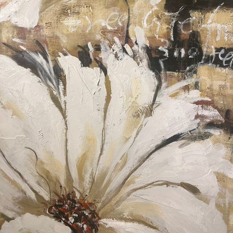 Stor maleri med blomstermotiv