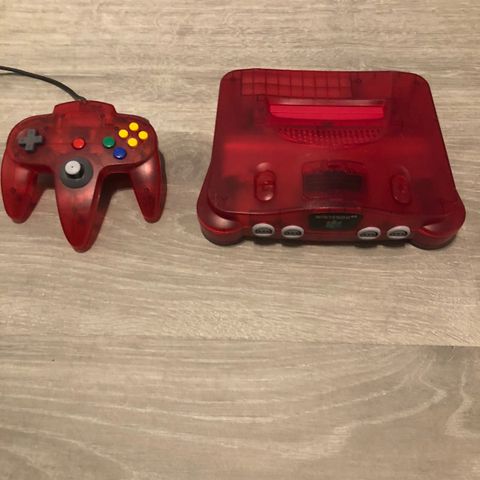 N64 Renset inn og utvendig konsoll og kontroll