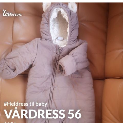 Heldress til baby, vårdress, str. 56