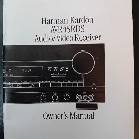 MANUAL TIL HARMAN KARDON AVR45RDS RECEIVER