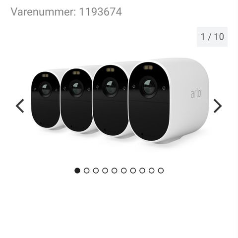 4 stk Arlo kameraer med mulighet til å kjøpe med base.