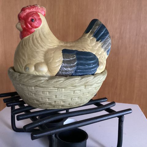Vintage - retro Egghøne med lokk