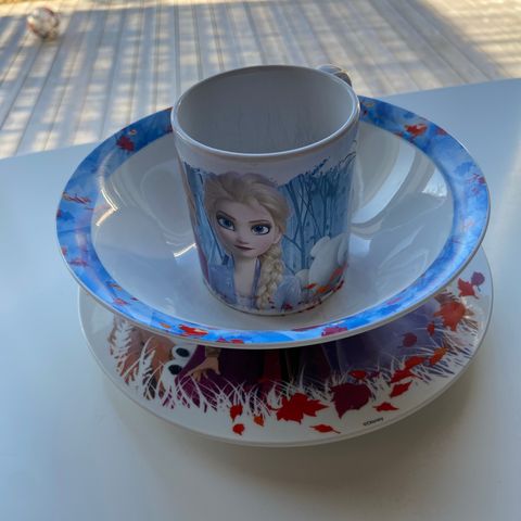 Frost tallerken, skål og kopp med Anna & Elsa