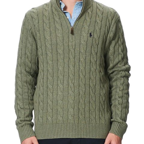 Polo half zip knit genser