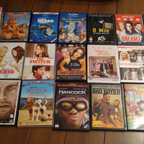 Diverse DVD'er selges enkeltvis eller samlet