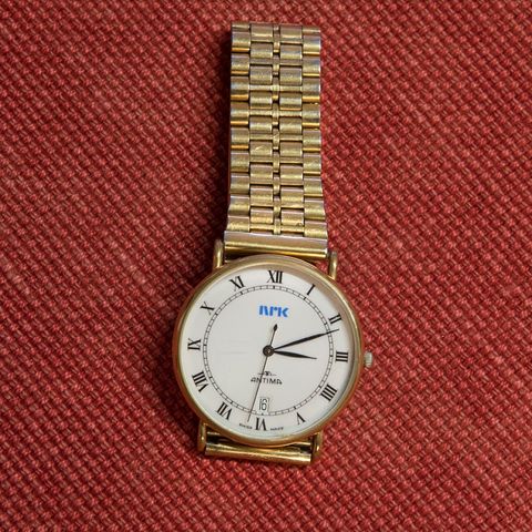 Antima Quartz Gold Plated Stanless Steel, NRK klokke.