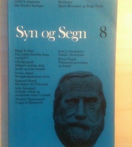 "Syn og Segn 8:1968". Se annonsen for innholdsoversikt