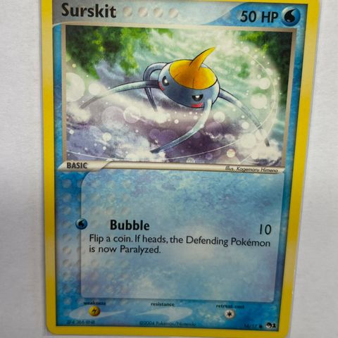 Pokemon Promo Kort Surskit Pop series 1 2004