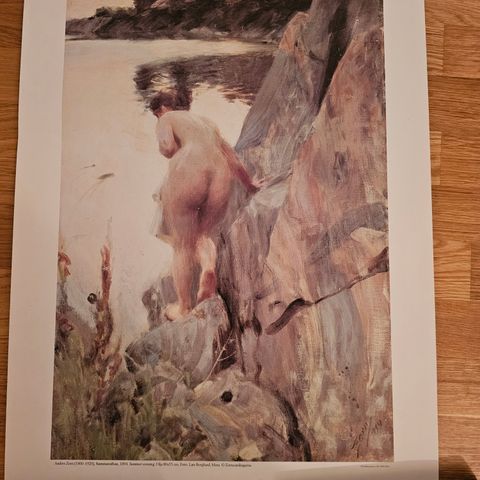 Kunstplakat uten ramme av Anders Zom. Sommarafton