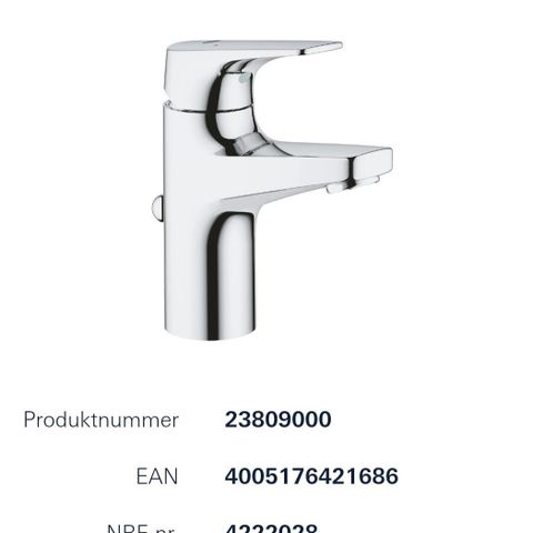 Grohe start flow engreps blandebatteri