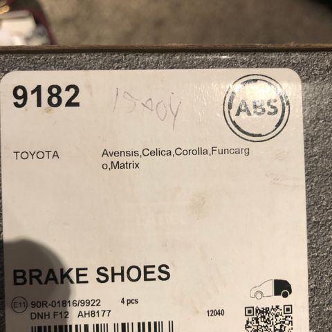 Bremsesko Toyota avensiss