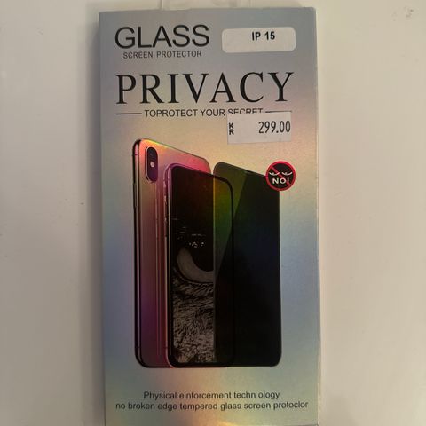 Privacy glass til iPhone 15