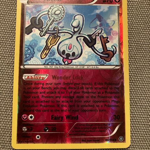 Klefki 80/114 Reverse holo Pokemon kort