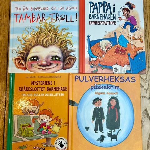 Barnebøker Tambar/ Pulverheksa/ Kråkeslottet bhg/ Pappa i bhg