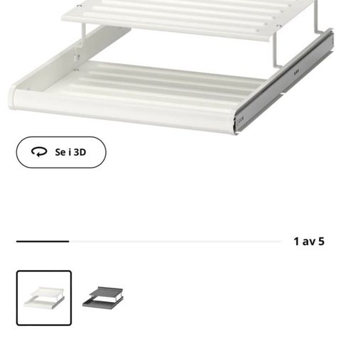 Ikea komplement skohylle til pax garderobeskap