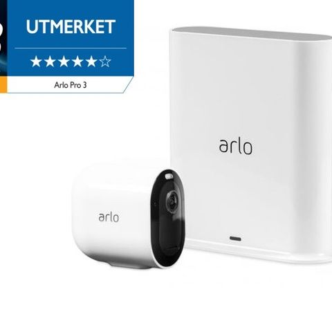Arlo Pro 3 overvåkningssystem - Kamera med innebygd spotlight og sirene