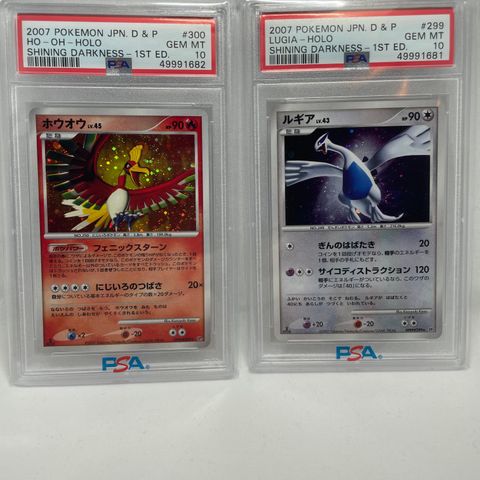 Pokemon Lugia & Ho-Oh Shining Darkness PSA 10