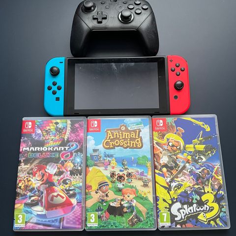 Nintendo Switch, Switch spill, og tilbehør til salgs