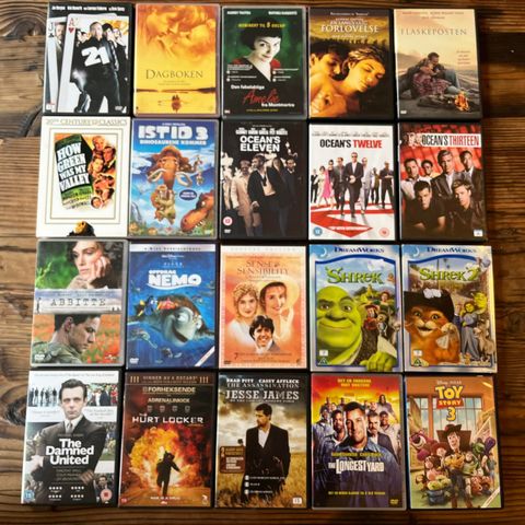 Diverse DVD'er (inkl. Batman, Titanic og Pirates of the Caribbean)