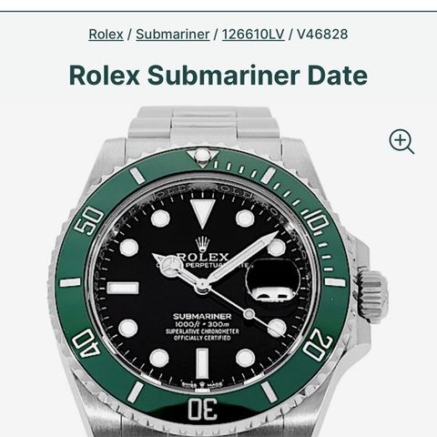 klokke Rolex Submariner 126610LV