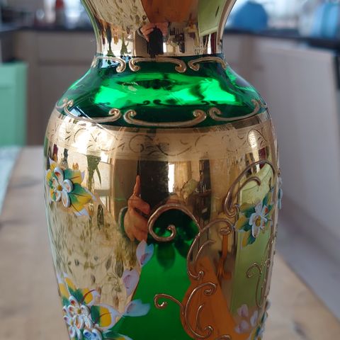 Vintage vase fra Bøhmen i Tsjekkia/bohemsk