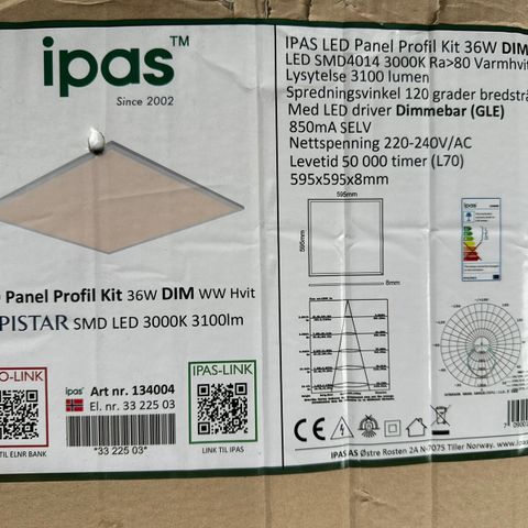 IPAS LED Panel with adjusted remote switch