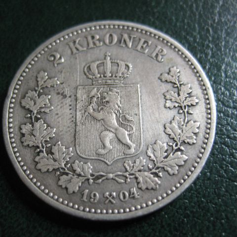 2 Kr 1904  Oscar II sølv