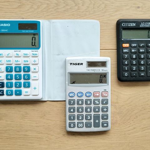 3 kalkulatorer - kr 90 til sammen