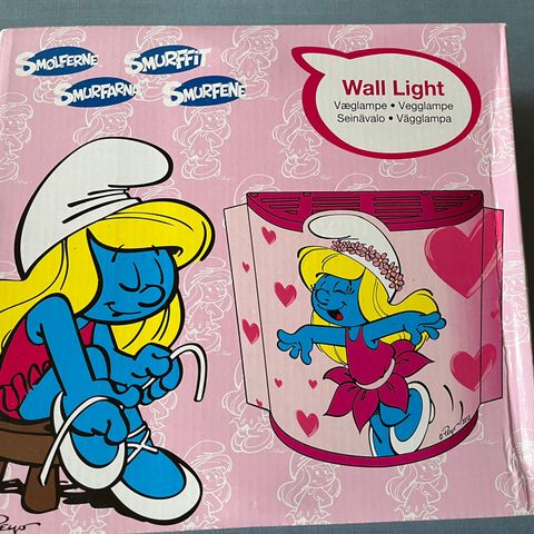 NY nattlampe til barn Rosa smurfelampe 100,-