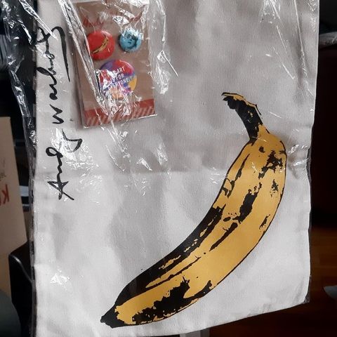 Andy Warhol tote bag + pop art pins