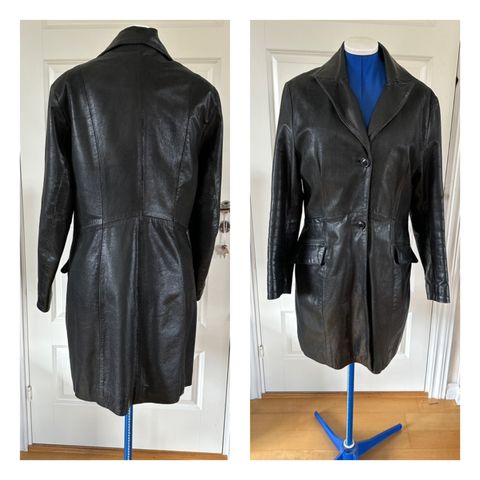 Vintage skinn frakk fra Kaveri - skinn jakke  -  skinn kåpe