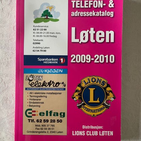 Telefonkatalog Løten 2009-2010