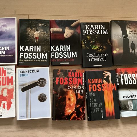 10 innbundne bøker av Karin Fossum