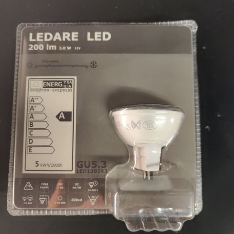 Downlight pærer 10 Stk Ikea GU 5.3 12v led 3.8 w erstatter glødepære!