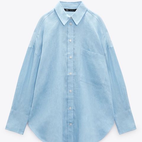 Sky Blue skjorte i 100% lin fra Zara (XL)