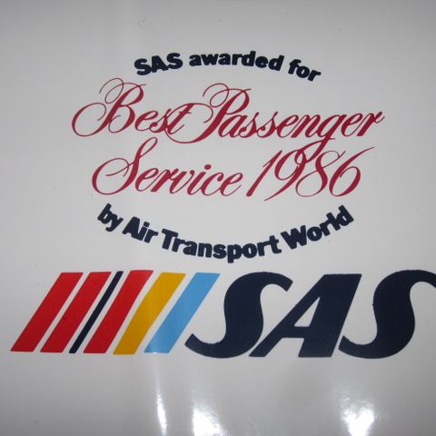 STORT SAS-klistremerke, Best Passenger Service 1986