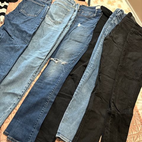 Jeans bukse high waist, Ginatricot, Aber Crombir fitch, bik bok