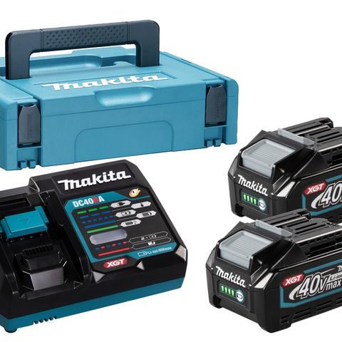 Makita batteripakke 2x4ah 40V batterier og hurtiglader